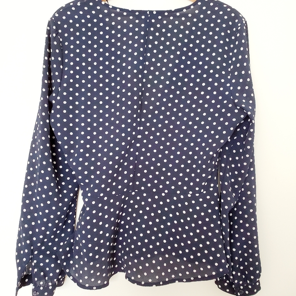Primark blue & white polka dot wrap blouse - Picture 5 of 5